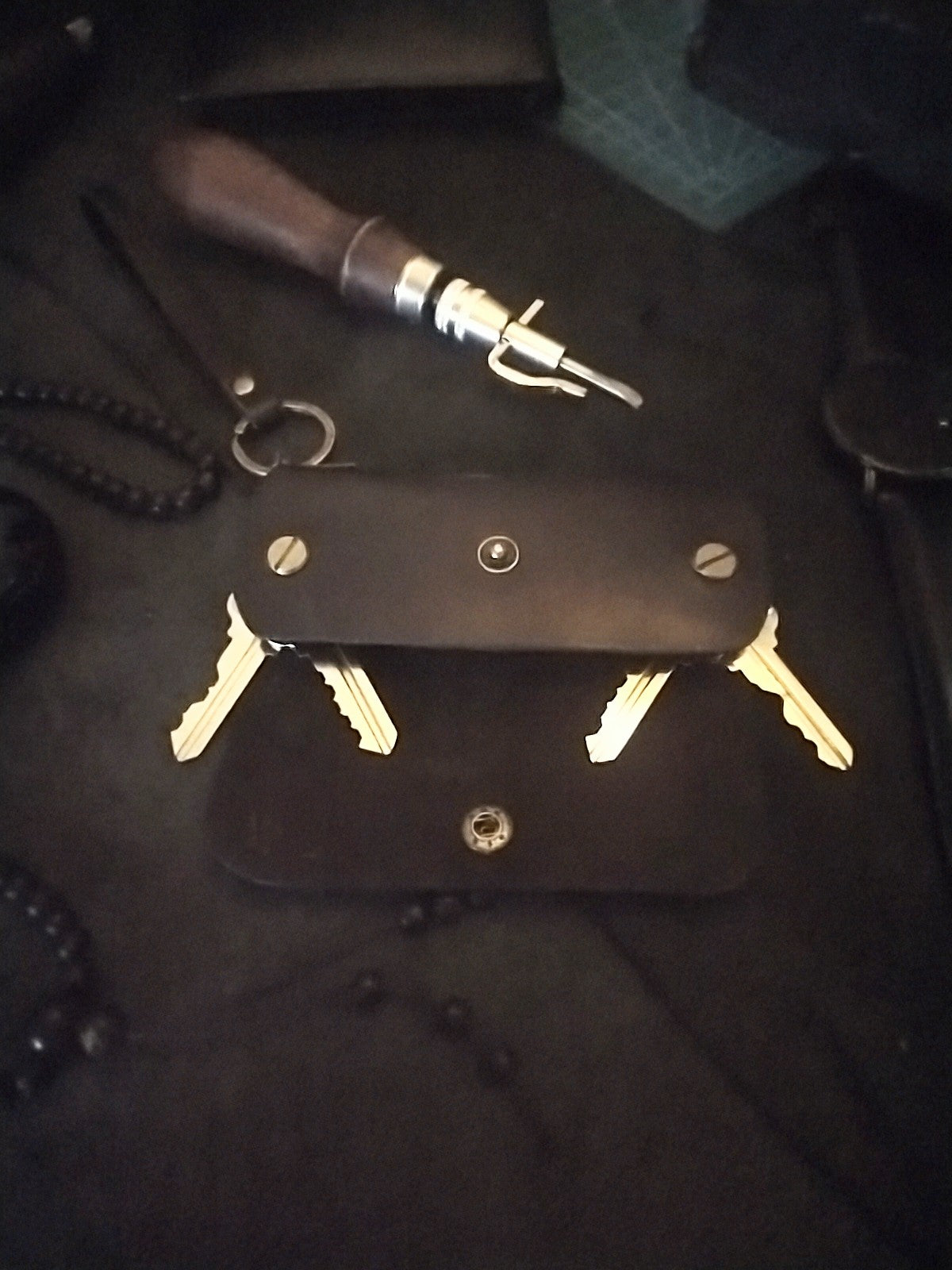 Leather key case